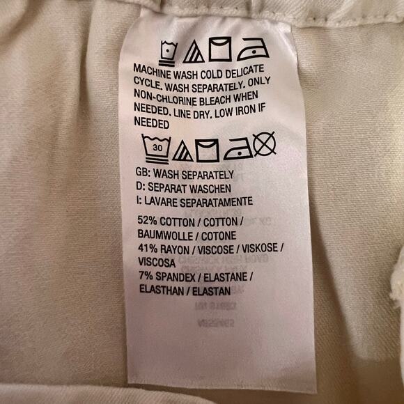 Isaac Mizrahi Cream Stretch Snap Hem Ankle Pants 10 - Picture 9 of 10